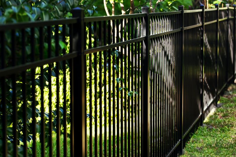 Black Metal Fence Installation